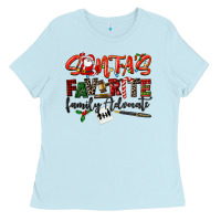 Baby Blue santa's favorite family advocate Ladies Tee - LillyAllenDesigns