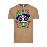 Vintage Coffee Mexican Day of dead sugar skull Vintage Tee - NancyCooperArtShop