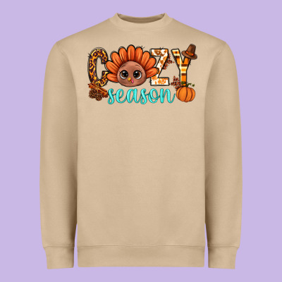 Turkey Cozy Season Thanksgiving Bbs Heavyweight Sweatshirt Designed By Bundleandbundleshop