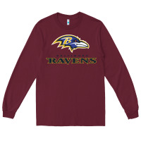 Burgundy the ravens teams Long Sleeve Tee - lanVoArt
