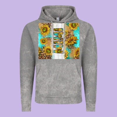 Western Mother's Day Mimi With Turquoise And Sunflowers And Leopard Tu Vintage Hoodie Designed By Tumblerdesignbyshophia