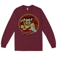 Burgundy distressed mighty Long Sleeve Tee - lanVoArt
