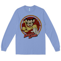 Colony Blue distressed mighty Long Sleeve Tee - lanVoArt
