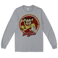 Heather Grey distressed mighty Long Sleeve Tee - lanVoArt