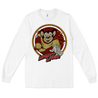 White distressed mighty Long Sleeve Tee - lanVoArt