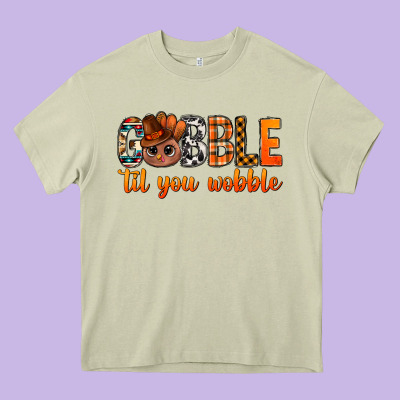 Gobble Til You Wobble Bbs Heavy Core Tee Designed By Bundleandbundleshop
