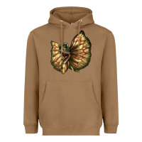 Toasted Coconut dilophosaurus face Heavyweight Hoodie - LillyAllenDesigns