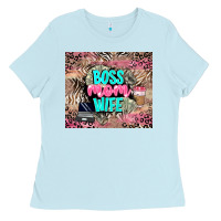 Baby Blue boss mom wife Ladies Tee - LillyAllenDesigns