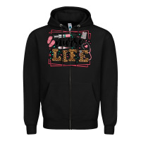 Black Nurse life leopard frame Zipper Hoodie - LillyAllenDesigns