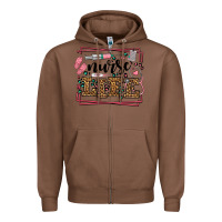 Chestnut Nurse life leopard frame Zipper Hoodie - LillyAllenDesigns