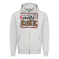 Dove Grey Nurse life leopard frame Zipper Hoodie - LillyAllenDesigns
