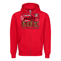 Red Nurse life leopard frame Zipper Hoodie - LillyAllenDesigns