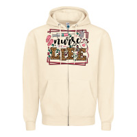 Sandshell Nurse life leopard frame Zipper Hoodie - LillyAllenDesigns