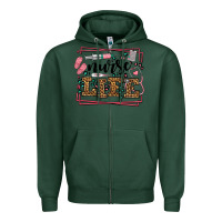 Sports Green Nurse life leopard frame Zipper Hoodie - LillyAllenDesigns