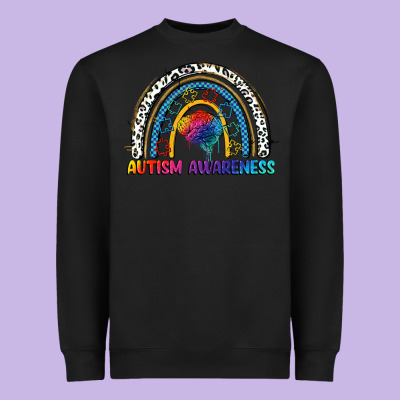 Autism Awareness Rainbow Heavyweight Sweatshirt Designed By Fadigitalartstudio