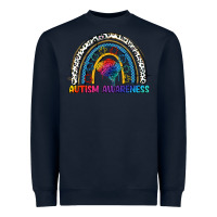 Navy Autism Awareness rainbow Heavyweight Sweatshirt - FaDigitalArtStudio