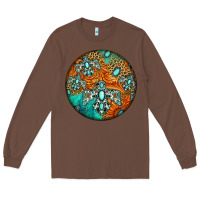 Chestnut western pattern circle Long Sleeve Tee - Jasminsmagicworld