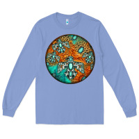 Colony Blue western pattern circle Long Sleeve Tee - Jasminsmagicworld