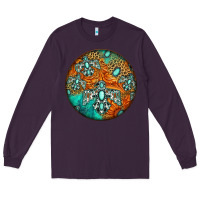 Plum western pattern circle Long Sleeve Tee - Jasminsmagicworld