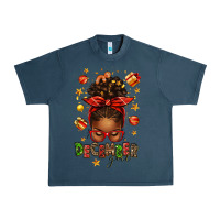 Midnight Navy december girl christmas afro messy bun Urban Heavy Tee - texasbilliewilder