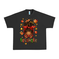 Pigment Black december girl christmas afro messy bun Urban Heavy Tee - texasbilliewilder