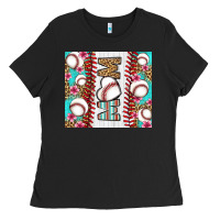 Black baseball mom Ladies Tee - LillyAllenDesigns