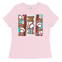 Bubblegum Pink baseball mom Ladies Tee - LillyAllenDesigns