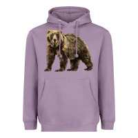 Lavender Brown Bear Heavyweight Hoodie - LillyAllenDesigns