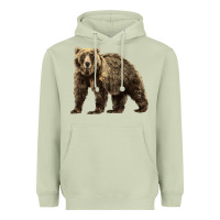 Matcha Brown Bear Heavyweight Hoodie - LillyAllenDesigns