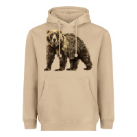 Mushroom Brown Bear Heavyweight Hoodie - LillyAllenDesigns
