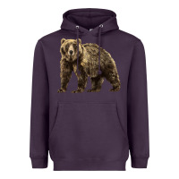 Plum Brown Bear Heavyweight Hoodie - LillyAllenDesigns