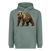 Sage Brown Bear Heavyweight Hoodie - LillyAllenDesigns