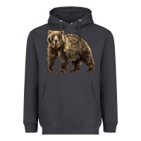 Smoke Brown Bear Heavyweight Hoodie - LillyAllenDesigns