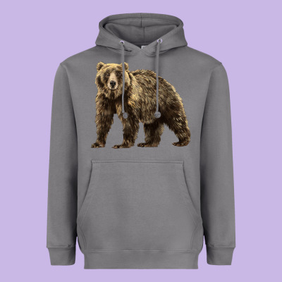 Brown Bear Heavyweight Hoodie Designed By Lillyallendesigns