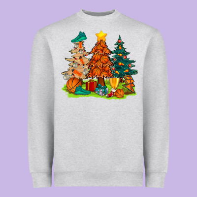 Christmas Basketball Trees Bbs Heavyweight Sweatshirt Designed By Bundleandbundleshop