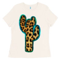 Bone Turquoise Leopard Cactus Ladies Tee - RanaPortraitStore