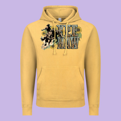 Yee Haw Cowboy Western Vintage Hoodie Designed By Howdyjamesfarm