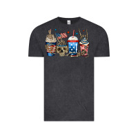 Vintage Black 4th of july skeleton coffee cups Vintage Tee - Jasminsmagicworld