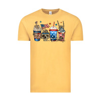 Vintage Mustard 4th of july skeleton coffee cups Vintage Tee - Jasminsmagicworld
