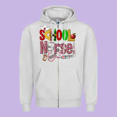 School Nurse Zipper Hoodie Designed By Lillyallendesigns