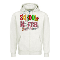 Oatmeal Heather School Nurse Zipper Hoodie - LillyAllenDesigns