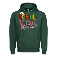 Sports Green School Nurse Zipper Hoodie - LillyAllenDesigns