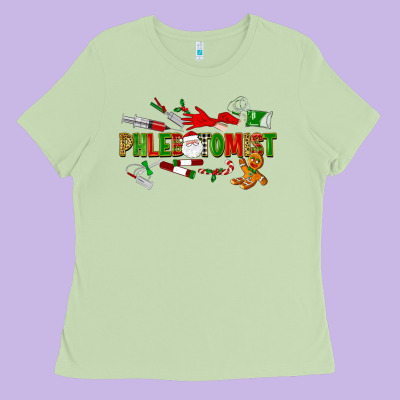 Christmas Phlebotomist Ladies Tee Designed By Lillyallendesigns