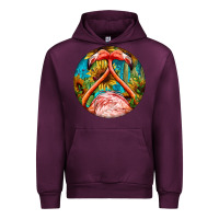 Mauve Wine flamingos with western background Urban Hoodie - BarkalooDesign