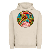 Pigment French Oak flamingos with western background Urban Hoodie - BarkalooDesign