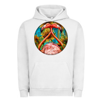 Pigment Lunar Rock flamingos with western background Urban Hoodie - BarkalooDesign