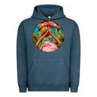 Pigment Midnight Navy flamingos with western background Urban Hoodie - BarkalooDesign
