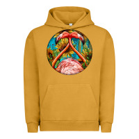 Pigment Peanut Butter flamingos with western background Urban Hoodie - BarkalooDesign
