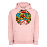 Pigment Salmon flamingos with western background Urban Hoodie - BarkalooDesign