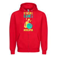 Red Bowling Games Developer Zipper Hoodie - lanVoArt